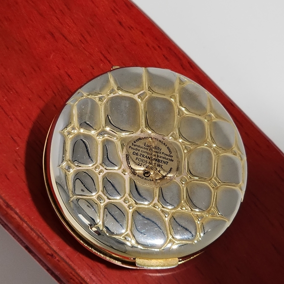 Estee Lauder Lucidity Pressed Powder Compact Gold Alligator Empty VTG Estate - Picture 5 of 11